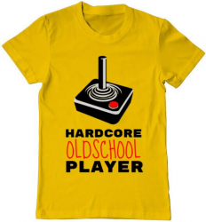 Tricou barbat Printado hardcore player Bumbac Regular fit Galben M INTL 