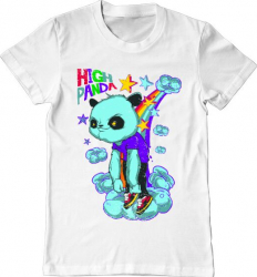 Tricou barbat Printado high panda Bumbac Regular fit Alb L INTL 