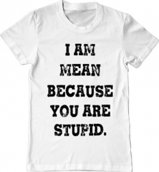 Tricou barbat Printado i am mean Bumbac Regular fit Alb 2XL INTL 