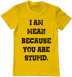 Tricou barbat Printado i am mean Bumbac Regular fit Galben 3XL INTL 