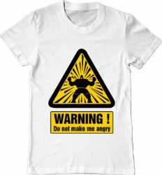 Tricou barbat Printado i become angry Bumbac Regular fit Alb L INTL 