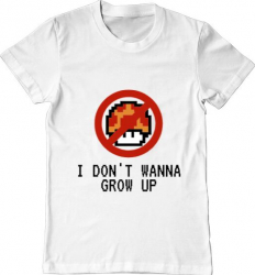 Tricou barbat Printado i dont wanna grow up Bumbac Regular fit Alb L INTL 