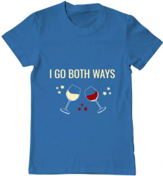 Tricou barbat Printado i go both ways Bumbac Regular fit Albastru azuriu 3XL INTL 