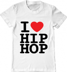 Tricou barbat Printado i love hip hop Bumbac Regular fit Alb L INTL 