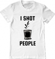 Tricou barbat Printado i shot people Bumbac Regular fit Alb L INTL 
