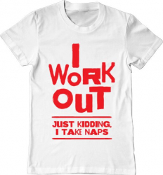 Tricou barbat Printado i work out Bumbac Regular fit Alb L INTL 