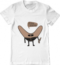 Tricou barbat Printado ill be back Bumbac Regular fit Alb 3XL INTL 