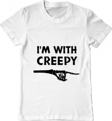 Tricou barbat Printado im with creepy Bumbac Regular fit Alb L INTL 