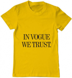 Tricou barbat Printado in vogue we trust Bumbac Regular fit Galben 2XL INTL
