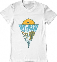 Tricou barbat Printado let the sea set you free Bumbac Regular fit Alb 3XL INTL 