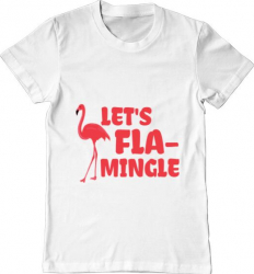 Tricou barbat Printado lets flamingle Bumbac Regular fit Alb 3XL INTL 