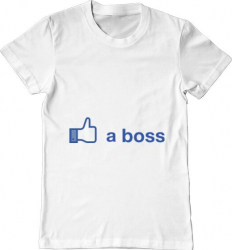 Tricou barbat Printado like a boss facebook Bumbac Regular fit Alb 3XL INTL 