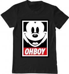 Tricou barbat Printado oh boy Bumbac Regular fit Negru M INTL 