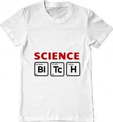 Tricou barbat Printado science bitch Bumbac Regular fit Alb L INTL 