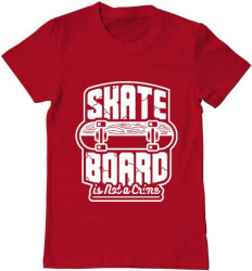 Tricou barbat Printado skate board Bumbac Regular fit Rosu 3XL INTL 