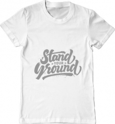 Tricou barbat Printado stand your ground Bumbac Regular fit Alb L INTL 