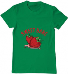 Tricou barbat Printado sweet babe Bumbac Regular fit Verde mediu M INTL 