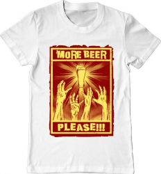 Tricou barbat Printado thirsty zombies Bumbac Regular fit Alb L INTL 