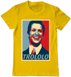Tricou barbat Printado trololo Bumbac Regular fit Galben M INTL 