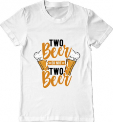 Tricou barbat Printado two beer Bumbac Regular fit Alb L INTL 