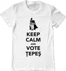 Tricou barbat Printado vote tepes Bumbac Regular fit Alb 2XL INTL 