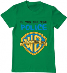 Tricou barbat Printado warn a brother Bumbac Regular fit Verde mediu L INTL 
