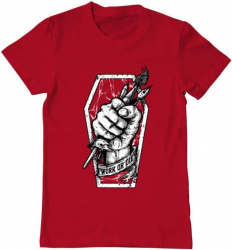 Tricou barbat Printado work or die Bumbac Regular fit Rosu 3XL INTL 
