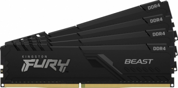 Kit Memorie Kingston Fury Beast 128GB (32GB x4) DDR4 3200Mhz CL16 kf432c16bbk4/128 