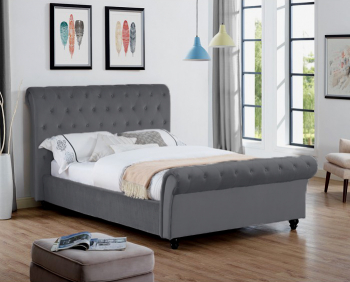 Pat Tapitat Dormitor Matrimonial Silver Gri 160x200 cm 