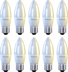 Set 10 Becuri Led C37 5W 500Lm E27 3000K Fucida 