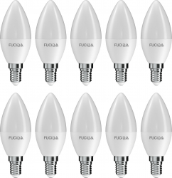 Set 10 Becuri Led C37 8W 800Lm E14 6500K Fucida 