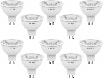 Set 10 Becuri Led Spot GU10 5W 500Lm 6500K Fucida 