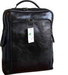 Rucsac barbati din piele naturala vachetta negru FRB107 