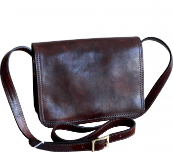 Geanta dama de umar crossbody din piele naturala vachetta maro FGD101B 