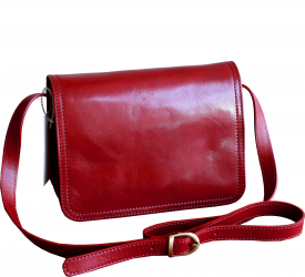 Geanta dama de umar crossbody din piele naturala vachetta rosu bordo FGD101D 