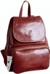 Rucsac dama din piele naturala vachetta coniac FR101A 