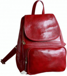 Rucsac dama din piele naturala vachetta rosu bordo FR101D 