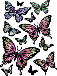 Sticker de perete 12 Fluturi 30 x 20 cm Multicolor JMB-BBL2928