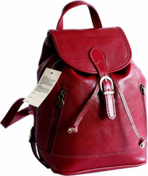 Rucsac dama din piele naturala vachetta rosu bordo FRD109D 