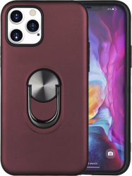 Husa de protectie cu inel kickstand pentru iPhone 12 Pro Max bumper carcasa visiniu SHO2043 