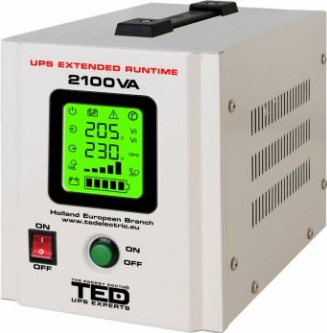 UPS 2100VA / 1400W runtime extins utilizeaza doi acumulatori neinclusi TED UPS Expert TED000347