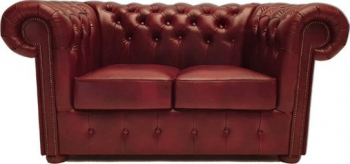 Canapea Chesterfield Class Piele 2 locuri Cloudy Rosu 12 ani garantie 
