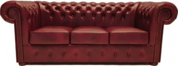 Canapea Chesterfield Class Piele 3 locuri Cloudy Rosu 12 ani garantie 