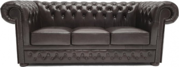 Canapea Chesterfield First Class Piele 3 locuri Shiny Negru 12 ani garantie 