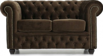 Canapea Chesterfield Original Catifea 2 locuri Maro 12 ani garantie 