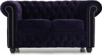 Canapea Chesterfield Original Catifea 2 locuri Violet Inchis 12 ani garantie 