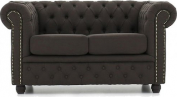 Canapea Chesterfield Original Material textil 2 locuri Maro 12 ani garantie 