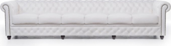 Canapea Chesterfield Original Piele 6 locuri Alb 12 ani garantie 
