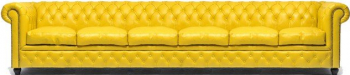 Canapea Chesterfield Original Piele 6 locuri Galben 12 ani garantie 