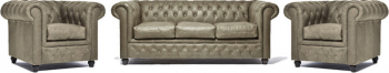 Canapea Chesterfield Vintage Piele Alabama C1057 1 + 1 + 3 locuri 12 ani garantie 